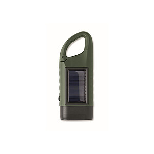 Solární LED svítilna s dynamem, tmavě zelená