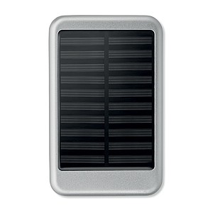 Solární power banka 4000 mAh, matná stříbrná