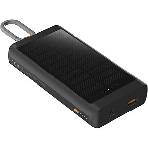 Solární powerbanka 10 000 mAh 15 W se světlem, tmavě šedá
