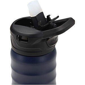 Sportovní láhev Knox 350 ml RCS z recyklované nerezové oceli s dvojitou stěnou a sklopnou slámkou, námořní modrá