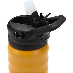 Sportovní láhev Knox 350 ml RCS z recyklované nerezové oceli s dvojitou stěnou a sklopnou slámkou, žlutá