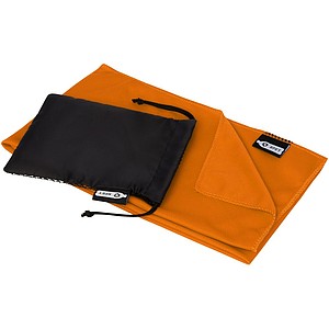 Sportovní rychleschnoucí ručník z RPET, oranžový - reklamní předměty