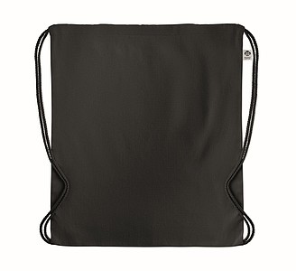 Stahovací batoh z organické bavlny, černý