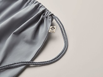 Stahovací batoh z organické bavlny, světle modrý