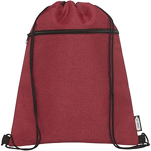 Stahovací batoh z RPET s melírovým efektem, červený