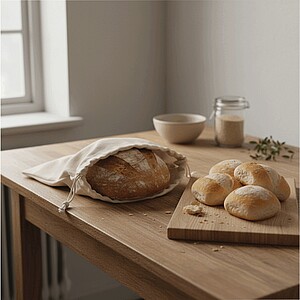 Stahovací bavlněný batoh, béžová