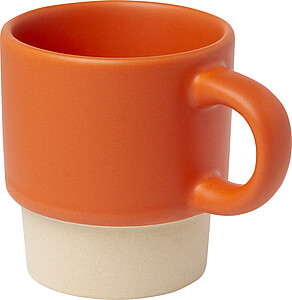 Stohovatelný šálek na espresso s keramickým dnem 130 ml, oranžová