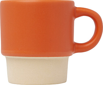 Stohovatelný šálek na espresso s keramickým dnem 130 ml, oranžová