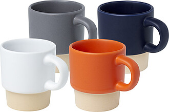 Stohovatelný šálek na espresso s keramickým dnem 130 ml, oranžová