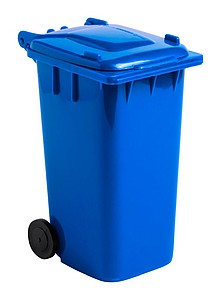 Stojan na psací potřeby ve tvaru popelnice, modrá