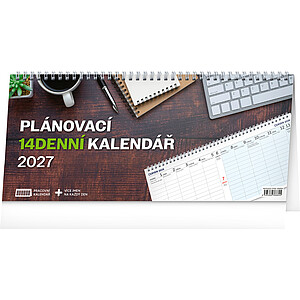 Stolní kalendář Pracovní 2027 – 14denní, 33 x 14,5 cm - reklamní kalendáře