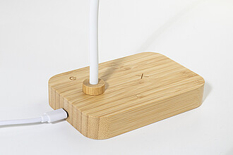 Stolní lampa s bezdrátovou nabíječkou, přírodní