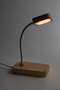 Stolní lampa s bezdrátovou nabíječkou, přírodní