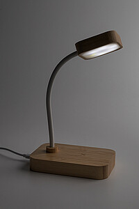 Stolní lampa s bezdrátovou nabíječkou, přírodní