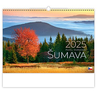 Šumava 2025, nástěnný kalendář, prodloužená záda - reklamní kalendáře
