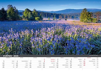 Šumava 2026, nástěnný kalendář, prodloužená záda