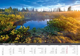 Šumava 2026, nástěnný kalendář, prodloužená záda