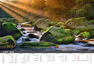 Šumava 2026, nástěnný kalendář, prodloužená záda