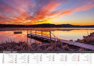 Šumava 2027, nástěnný kalendář, prodloužená záda