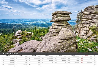 Šumava 2027, nástěnný kalendář, prodloužená záda