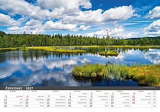 Šumava 2027, nástěnný kalendář, prodloužená záda