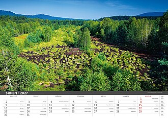 Šumava 2027, nástěnný kalendář, prodloužená záda