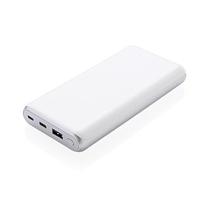 Super rychlá PD powerbanka 20 000 mAh, bílá - reklamní předměty
