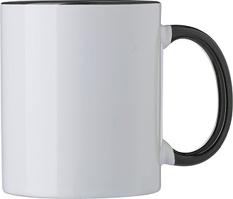 SUPREME Keramický hrnek k sublimaci, 300 ml, bílý s černým vnitřkem a uchem - reklamní hrnky