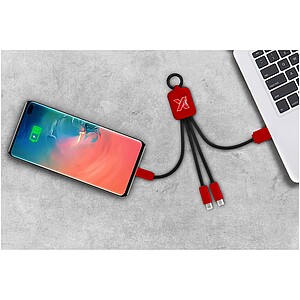 Světelný kabel se čtyřmi konektory SCX.design C15, červená