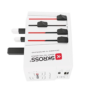 Světový cestovní adaptér MUV 65W PD s USB C kabelem, bílá