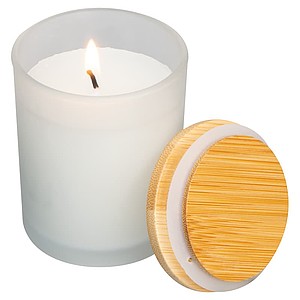 Svíčka s bambusovým víčkem
