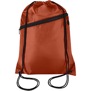 Taška Oriole z materiálu RPET se stahovací šňůrkou a přední kapsou na zip, objem 5 l, terakotová