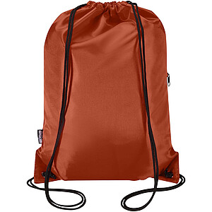 Taška Oriole z materiálu RPET se stahovací šňůrkou a přední kapsou na zip, objem 5 l, terakotová