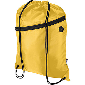 Taška Oriole z materiálu RPET se stahovací šňůrkou a přední kapsou na zip, objem 5 l, žlutá