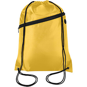 Taška Oriole z materiálu RPET se stahovací šňůrkou a přední kapsou na zip, objem 5 l, žlutá