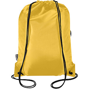 Taška Oriole z materiálu RPET se stahovací šňůrkou a přední kapsou na zip, objem 5 l, žlutá