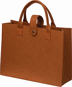 Taška z RPET plsti se zapínáním na druk, hnědá