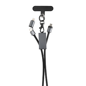 Telefonní kabel 60W z RCS recyklovaného PET, šedá