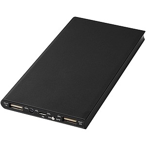 Tenká hliníková powerbanka 8000 mAh, černá - reklamní předměty