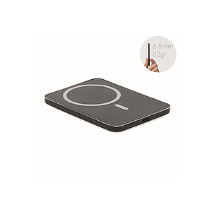 Tenká magnet. powerbanka 20W, černá - reklamní předměty