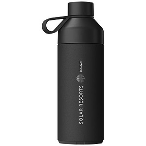 Termo láhev na pití, 1l, z recyklovaných materiálů, černá