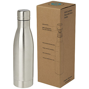 Termo láhev na pití, 500ml, z recyklované nerezové oceli, stříbrná - reklamní předměty