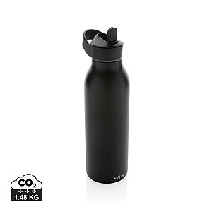Termo láhev na pití s brčkem, 500ml, černá