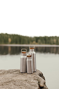 Termo láhev na pití z recyklované oceli, 580ml, stříbrná