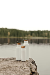 Termo láhev na pití z recyklované oceli, 800ml, bílá