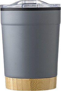 Termohrnek 300ml, s bambusovým dnem, šedý - reklamní předměty