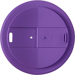 Termohrnek Americano® 350 ml s rukojetí a uzávěrem odolným proti rozlití - Bílá / Purpurová