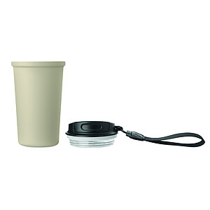 Termohrnek recyklovaný, 400 ml, béžová