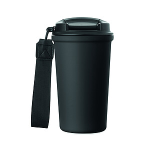 Termohrnek recyklovaný, 400 ml, černá