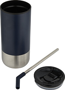 Termohrnek s brčkem 480 ml, námořní modrá